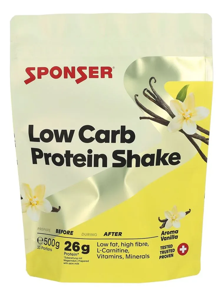 Sponser Low Carb Protein Shake Vanilla 500 g Proteinpulver Beige, Herren, Größe: 0