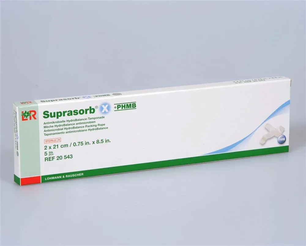 Suprasorb X + Phmb HydroBalance Tamponade 2x21cm steril 5 Stk