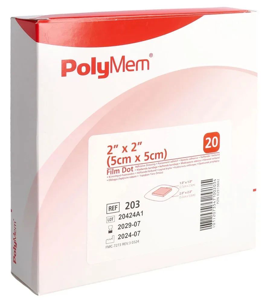PolyMem Adhesive Wundverband 5x5cm film steril (20 Stk)