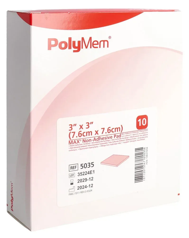 PolyMem MAX Superabsorber 7.6x7.6cm Non Adhesive steril (10 Stk)