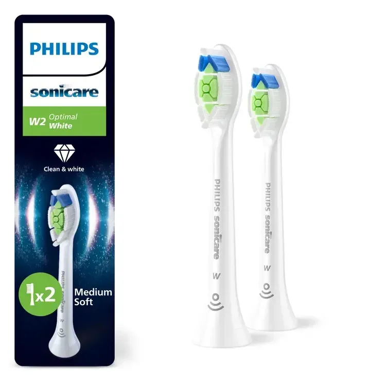 Philips Optimal weiss W2 2St HX6062/87 weiss Ersatz-Zahnbürsten – Ersatzbürste/Zahnpflege Zubehör