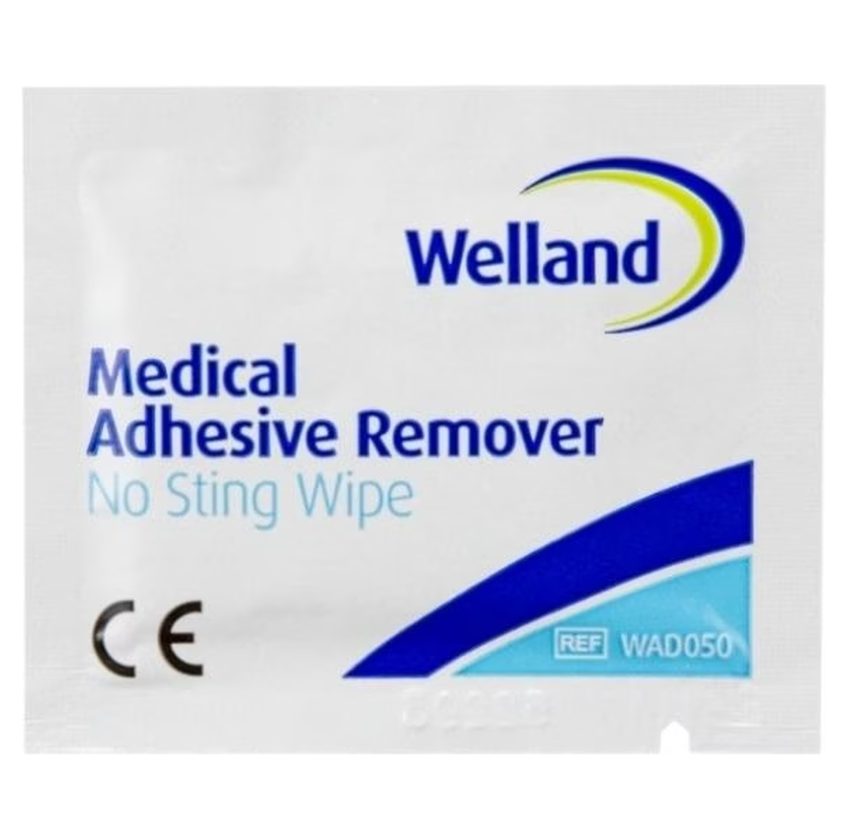 Welland Adhesive Klebstoffentferner Tüchlein, 72x165mm (50 Stk)