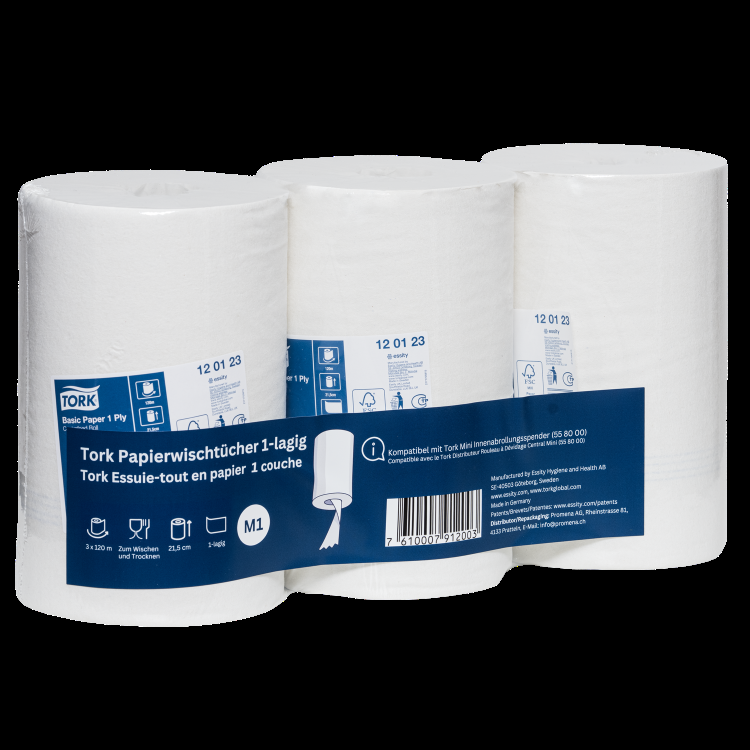 Tork Papierwischtuch Standard 1-lagig Rolle 3 Stk