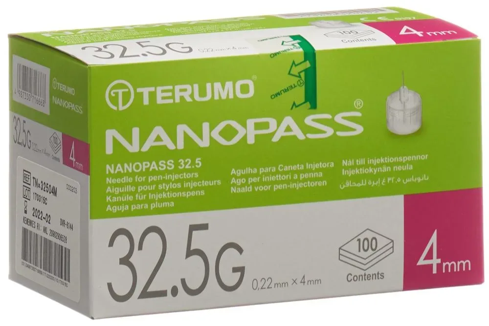 TERUMO Pen Nadel NANOPASS 32.5G 0.22x4mm (100 Stk)