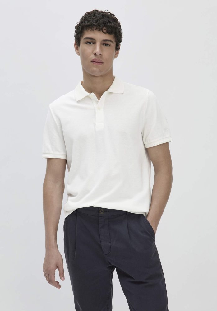 hessnatur Herren Piqué Polo Regular aus Bio-Baumwolle - weiß Grösse46