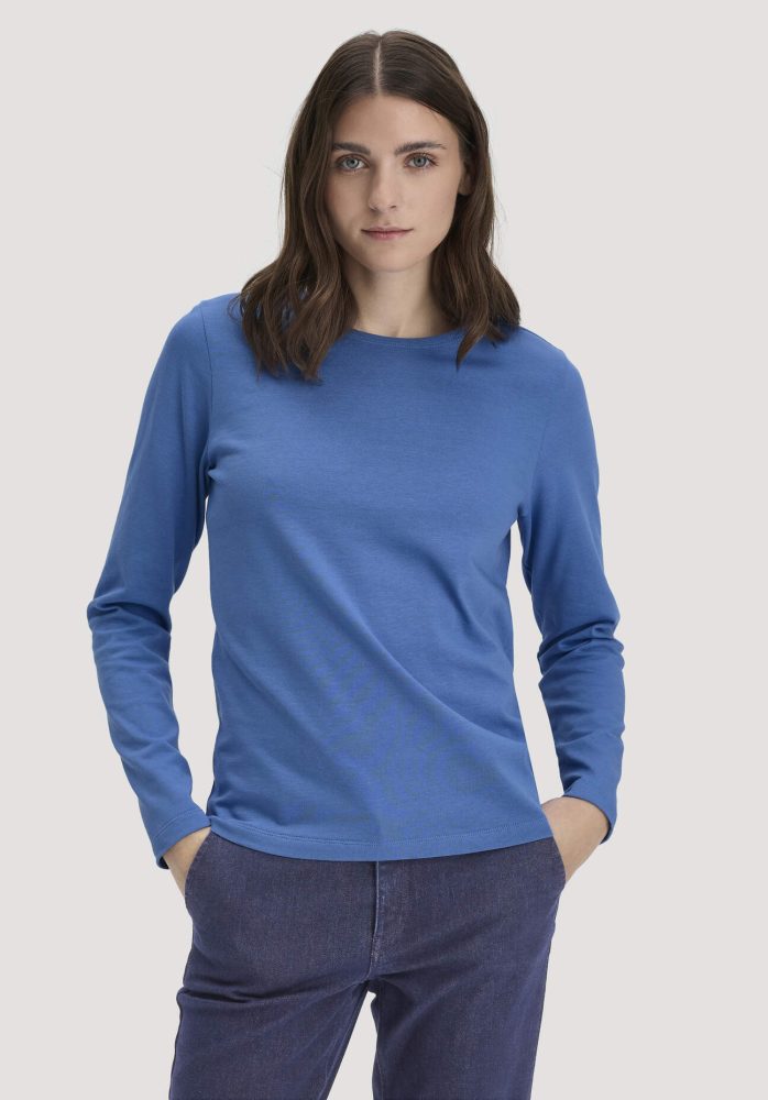 hessnatur Damen Heavy Shirt Relaxed aus Bio-Baumwolle - blau Grösse36