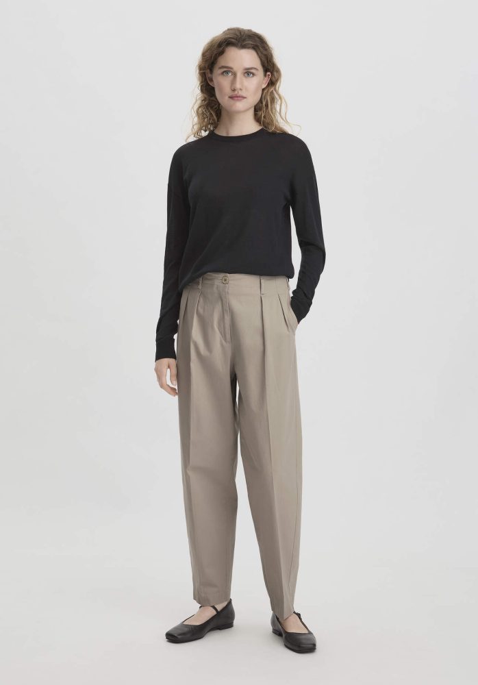 hessnatur Damen Hose Ballon Relaxed aus Bio-Baumwolle - beige Grösse40