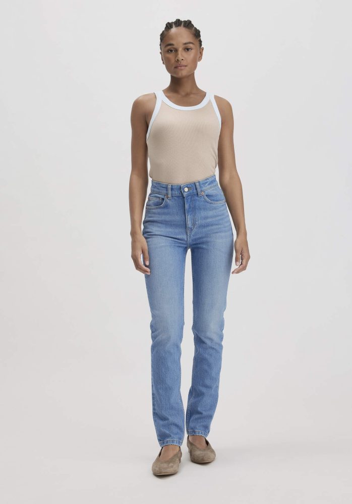 hessnatur Damen Jeans LINN Slim High Rise aus Bio-Denim - blau Grösse26/32