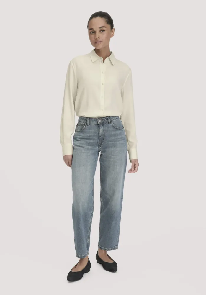 hessnatur Damen Jeans NELE Barrel Leg aus Bio-Baumwolle - blau Grösse28/30