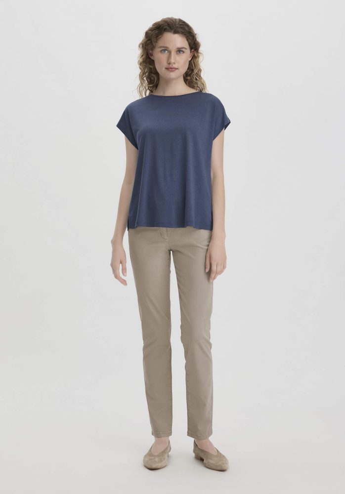 hessnatur Damen 5-Pocket Hose Skinny aus TENCEL™ Lyocell mit reiner Bio-Baumwolle - beige Grösse36