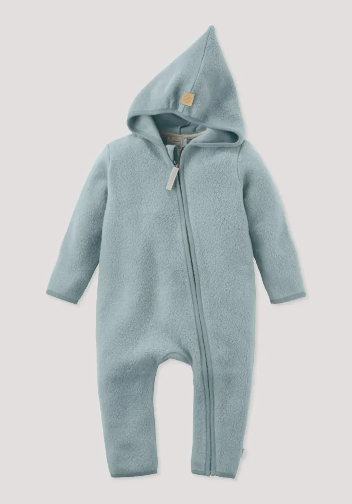 hessnatur Baby Fleece Overall aus Bio-Baumwolle - blau - Größe 74/80