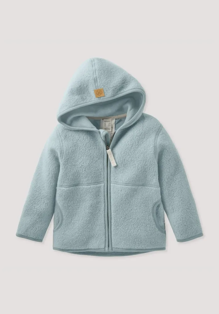 hessnatur Baby Fleece Jacke aus Bio-Baumwolle - blau - Größe 62/68