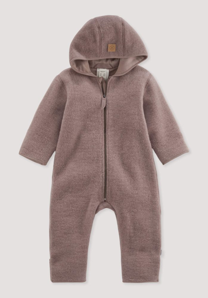 hessnatur Baby Wollfleece Overall aus Bio-Merinowolle - lila Grösse74/80