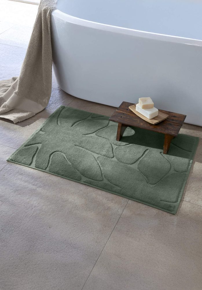 hessnatur Badematte SELVA aus Bio-Baumwolle - grün Grösse50x80 cm