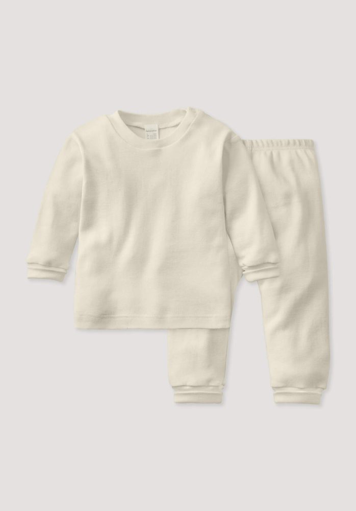 hessnatur Baby Pyjama aus Bio-Baumwolle - naturfarben Grösse62/68