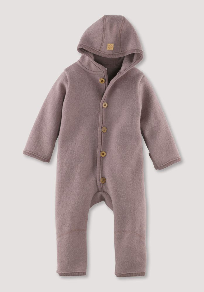 hessnatur Baby Wollwalk Overall aus Bio-Merinowolle - lila Grösse86/92