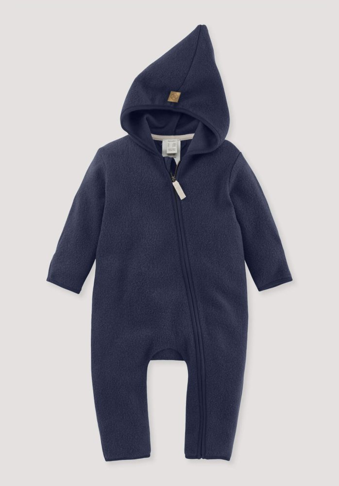 hessnatur Baby Fleece Overall aus Bio-Baumwolle - blau Grösse86/92