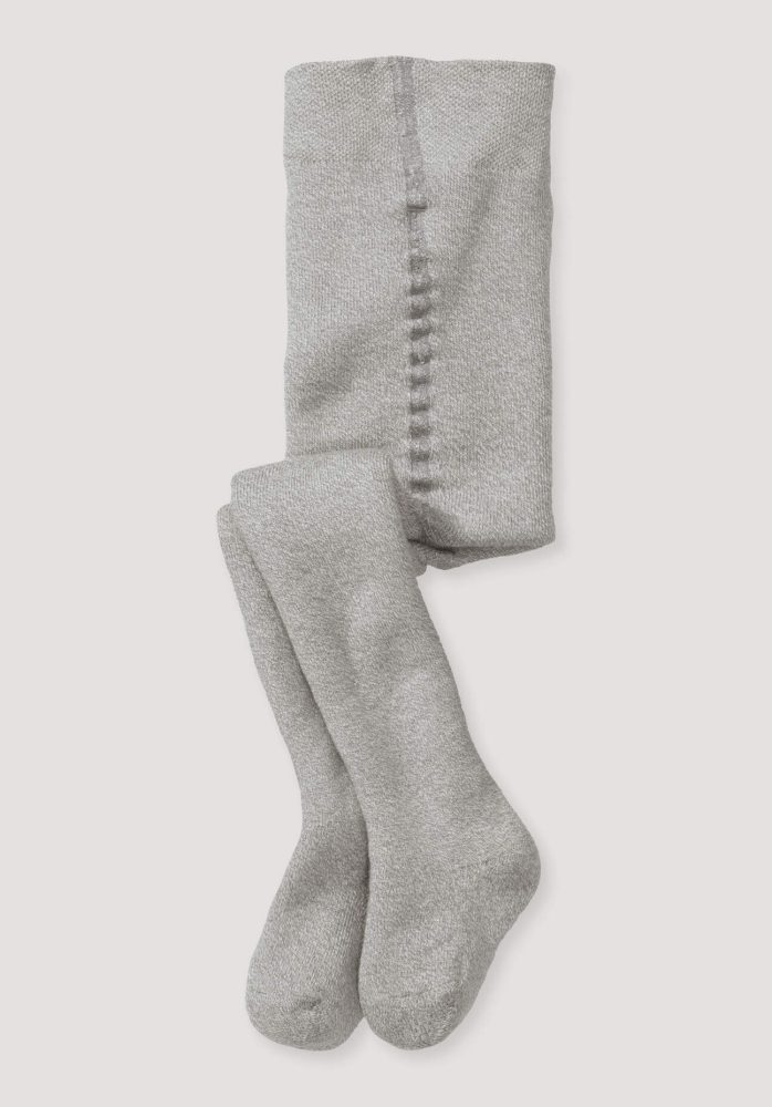 hessnatur Baby Plüsch Strumpfhose aus Bio-Baumwolle - grau Grösse50/56