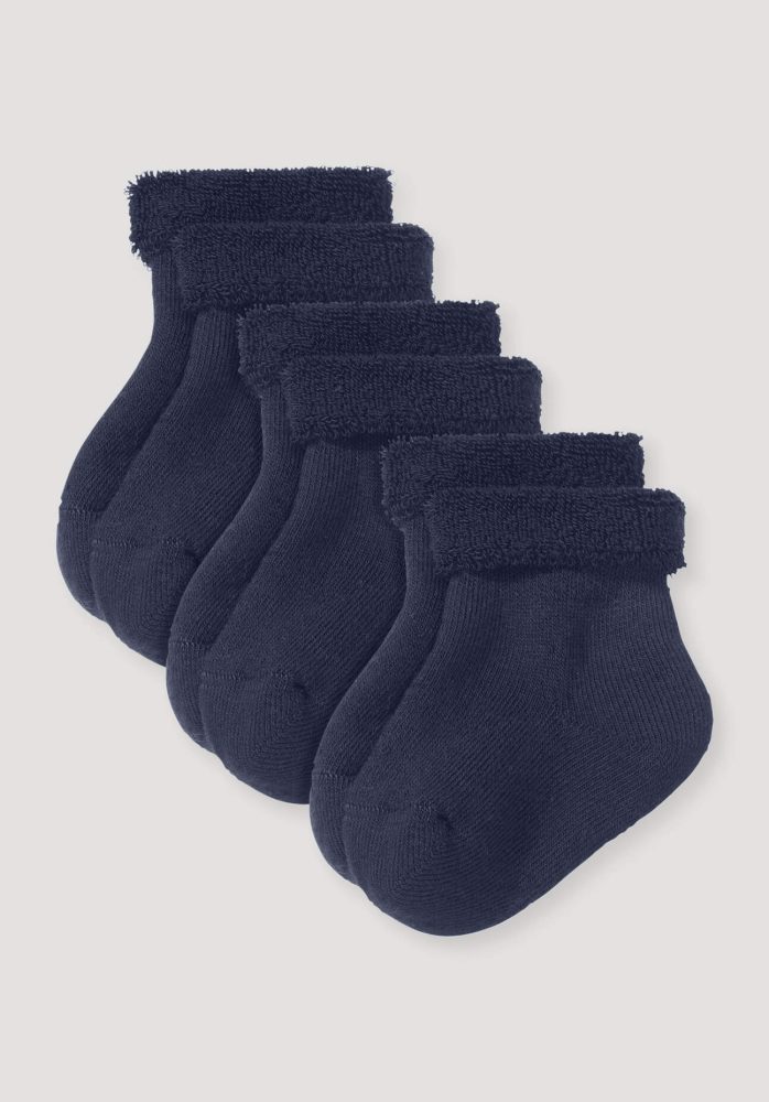 hessnatur Baby Plüsch Socken aus Bio-Baumwolle - blau Grösse15-16