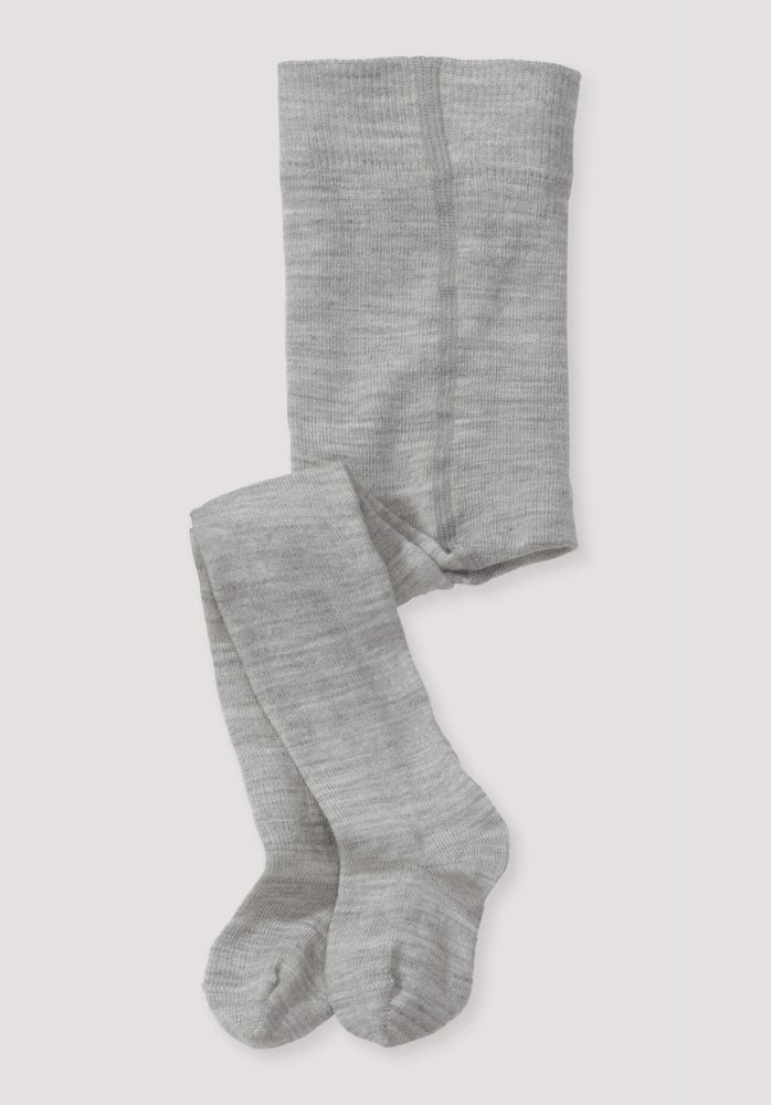 hessnatur Baby Woll-Strumpfhose aus Bio-Merinowolle mit Bio-Baumwolle - grau Grösse74/80