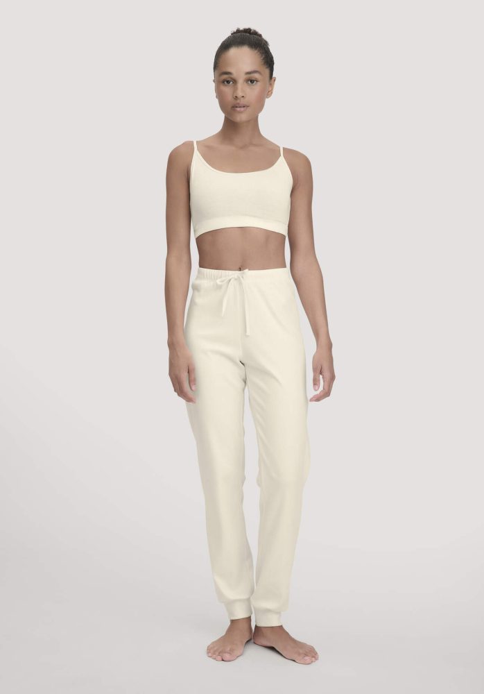 hessnatur Damen Schlafhose PURE NATURE aus Bio-Baumwolle - naturfarben Grösse34