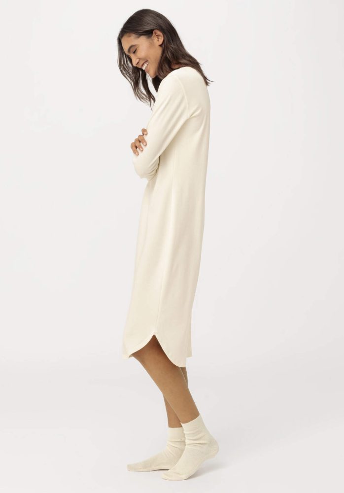 hessnatur Damen Nachthemd PURE COTTON aus Bio-Baumwolle - naturfarben Grösse36