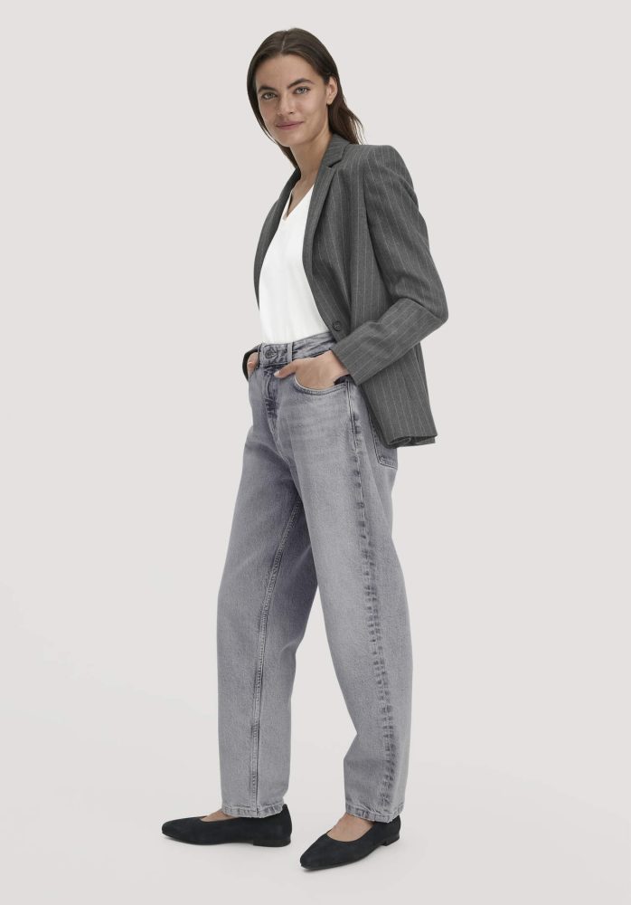 hessnatur Damen Jeans NELE Barrel Leg aus Bio-Baumwolle - grau Grösse30/30