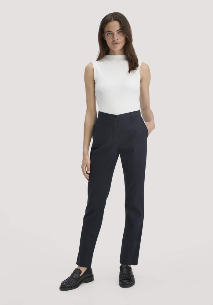 hessnatur Damen Chino Straight Leg Regular aus Bio-Baumwolle - schwarz Grösse48