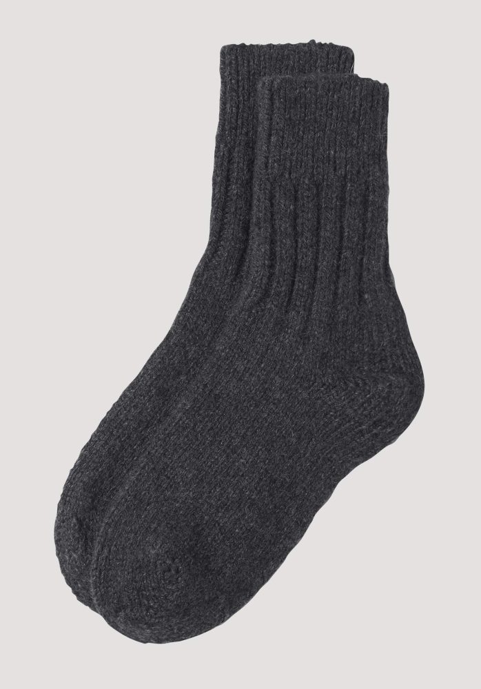 hessnatur Stricksocke aus Bio-Merinowolle - grau Grösse40/41