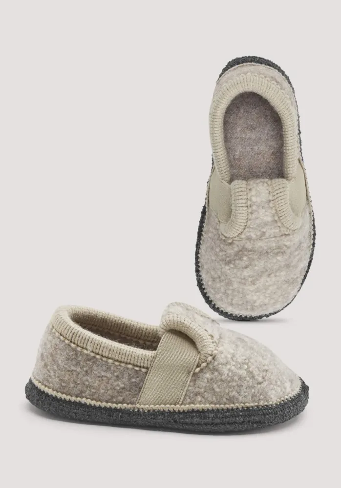 hessnatur Kinderschuhe Hausschuhe aus Schurwolle - beige Grösse25