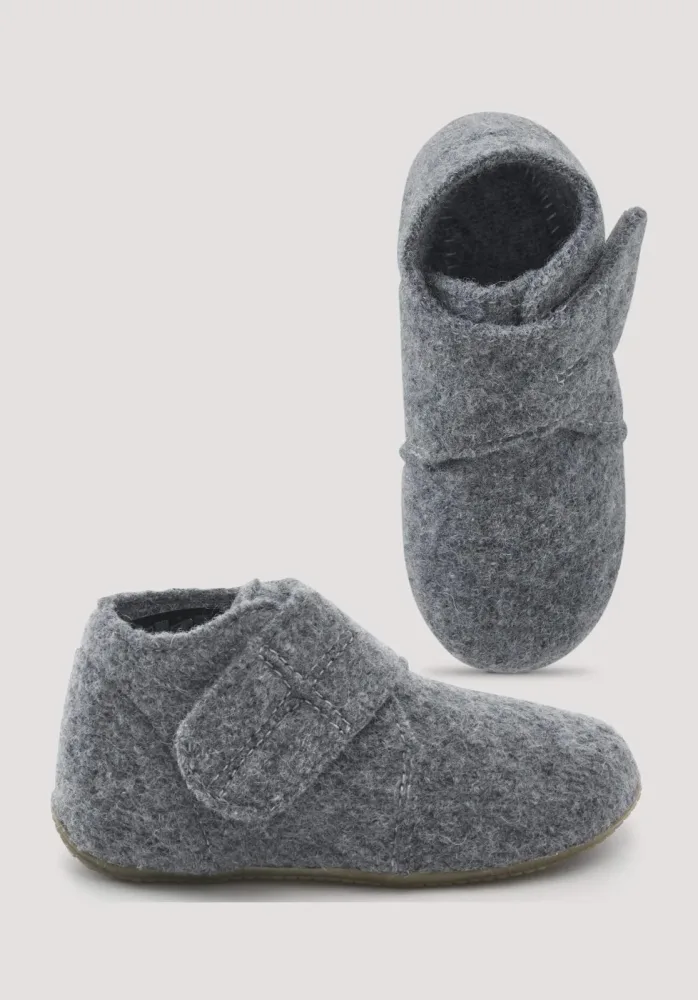 hessnatur Kinderschuhe Wollwalk Hausschuhe aus Merinowolle - grau Grösse25