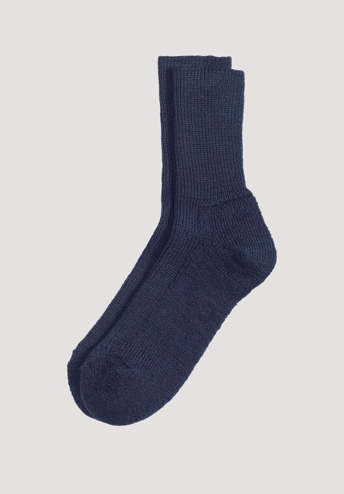 hessnatur Wollsocke aus Bio-Merinowolle - blau Grösse36/37