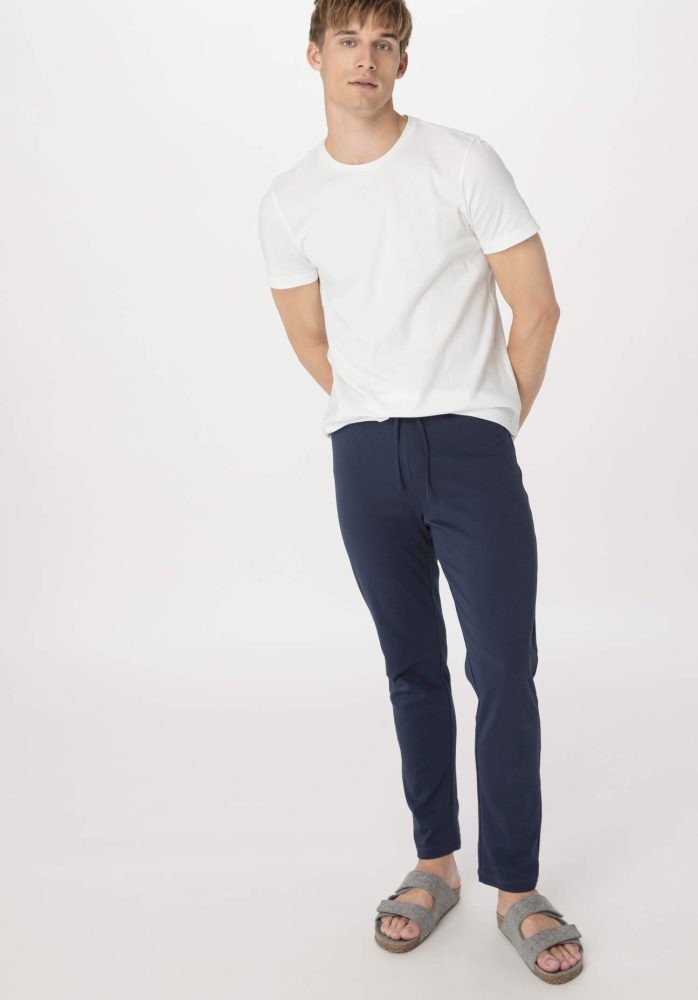 hessnatur Herren Schlafhose Relaxed aus Bio-Baumwolle - blau Grösse48