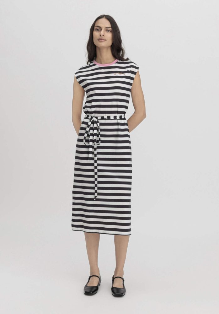 hessnatur Damen Jersey Kleid Midi Regular aus Bio-Baumwolle - blau Grösse44