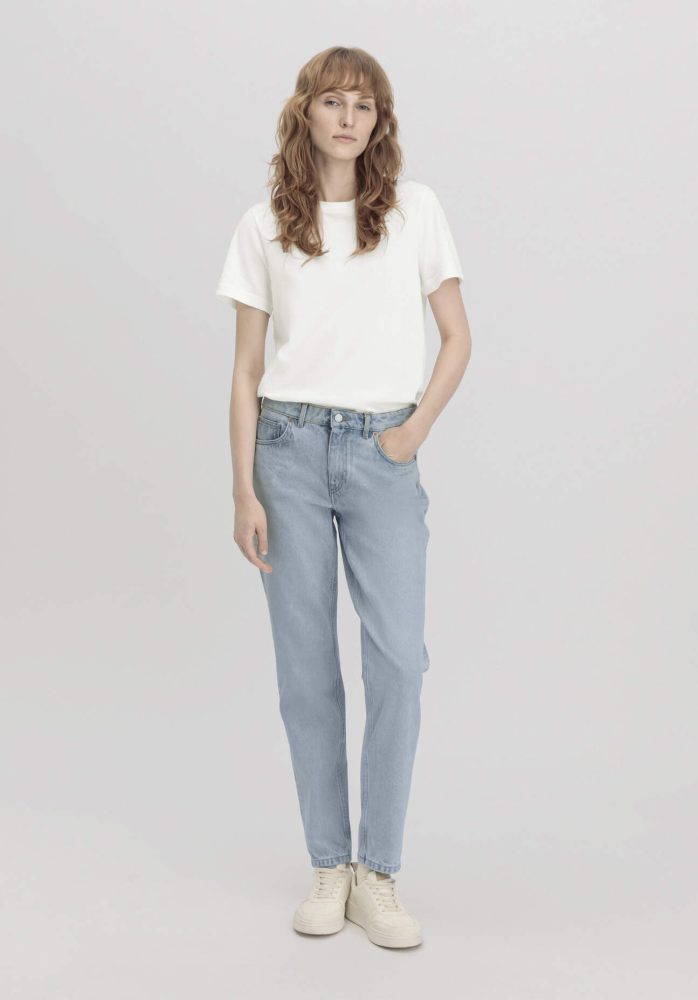 hessnatur Damen Jeans HANNA Mom High Rise aus Bio-Denim - blau Grösse33/32