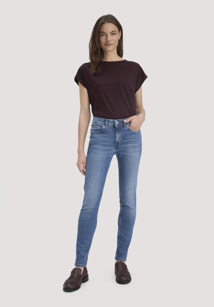 hessnatur Damen Jeans LINA Mid Rise Skinny aus Bio-Denim - blau Grösse25/32