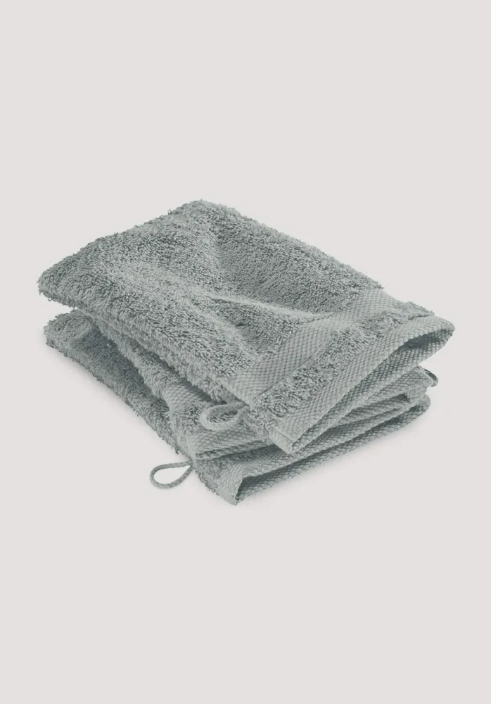 hessnatur Waschhandschuh im 3er-Pack aus Bio-Baumwolle - grün - Größe 15x20 cm