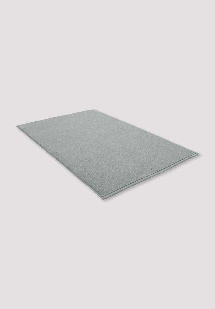 hessnatur Frottier Badematte aus Bio-Baumwolle - grün Grösse50x80 cm