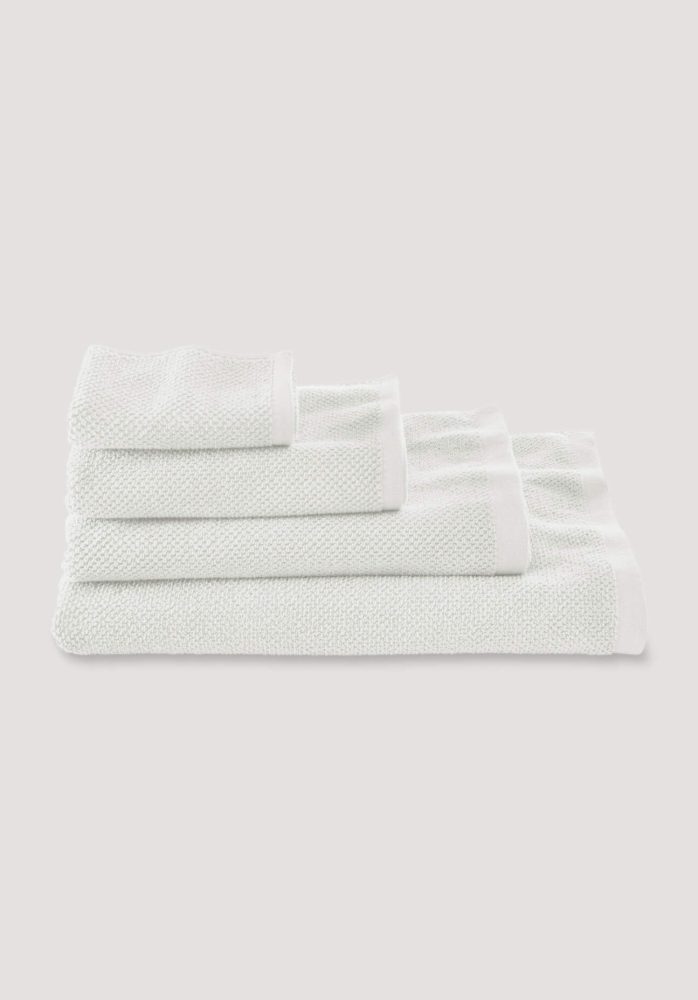 hessnatur Frottier-Handtuch mit Struktur aus Bio-Baumwolle - weiß Grösse70x140 cm