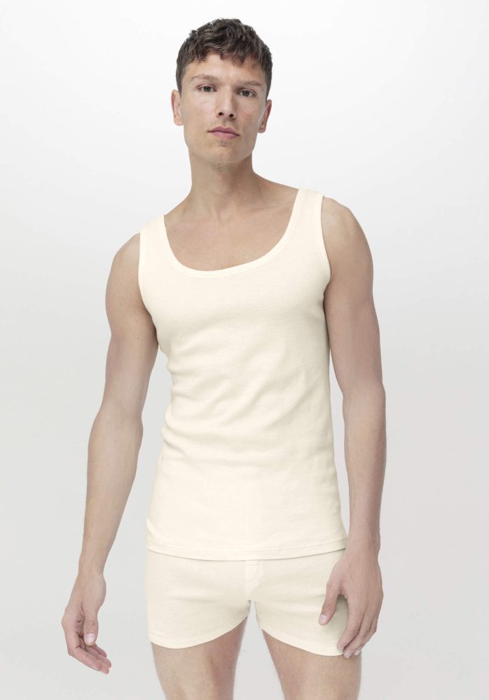 hessnatur Herren Athletic Shirt im PURE NATURE aus Bio-Baumwolle - naturfarben Grösse5 = M