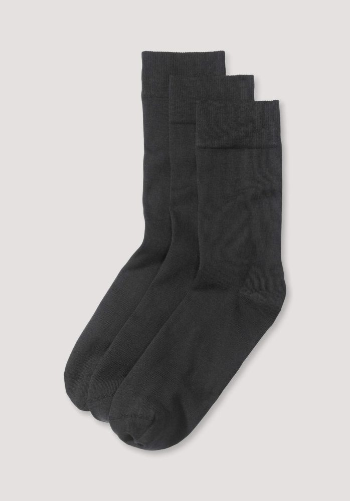 hessnatur Herren Socken aus Bio-Baumwolle - schwarz Grösse43-45