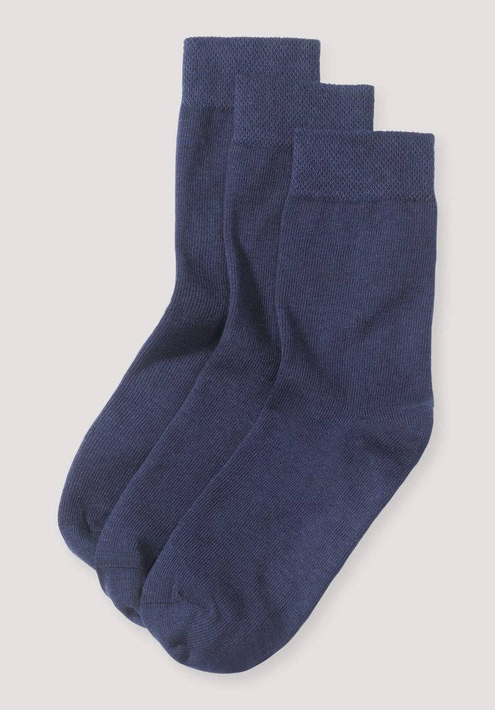 hessnatur Kinder Socken aus Bio-Baumwolle - blau Grösse27-30