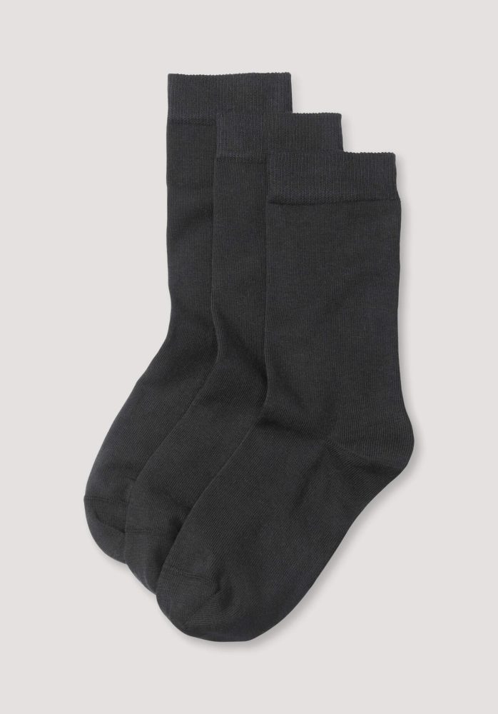 hessnatur Damen Socken aus Bio-Baumwolle - schwarz Grösse38-40