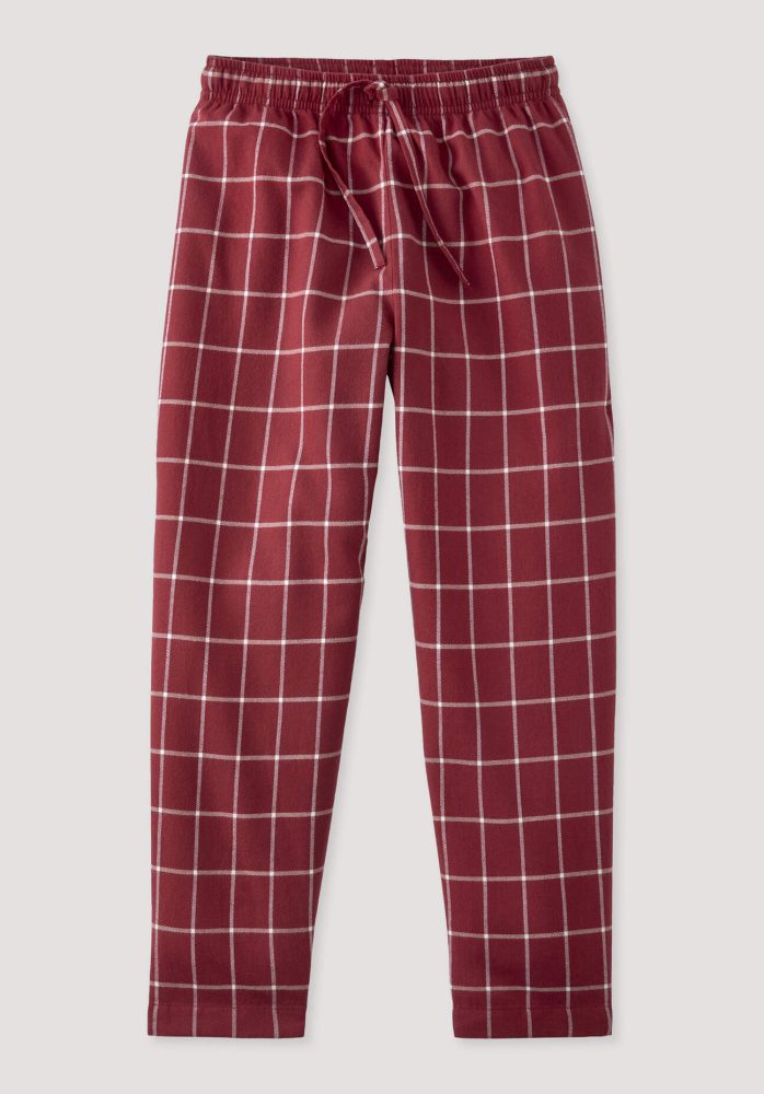 hessnatur Kinder Flanell Schlafhose aus Bio-Baumwolle - rot Grösse98/104