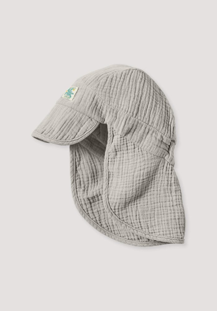 hessnatur Baby Musselin Schirmmütze aus Bio-Baumwolle - beige Grösse41/43