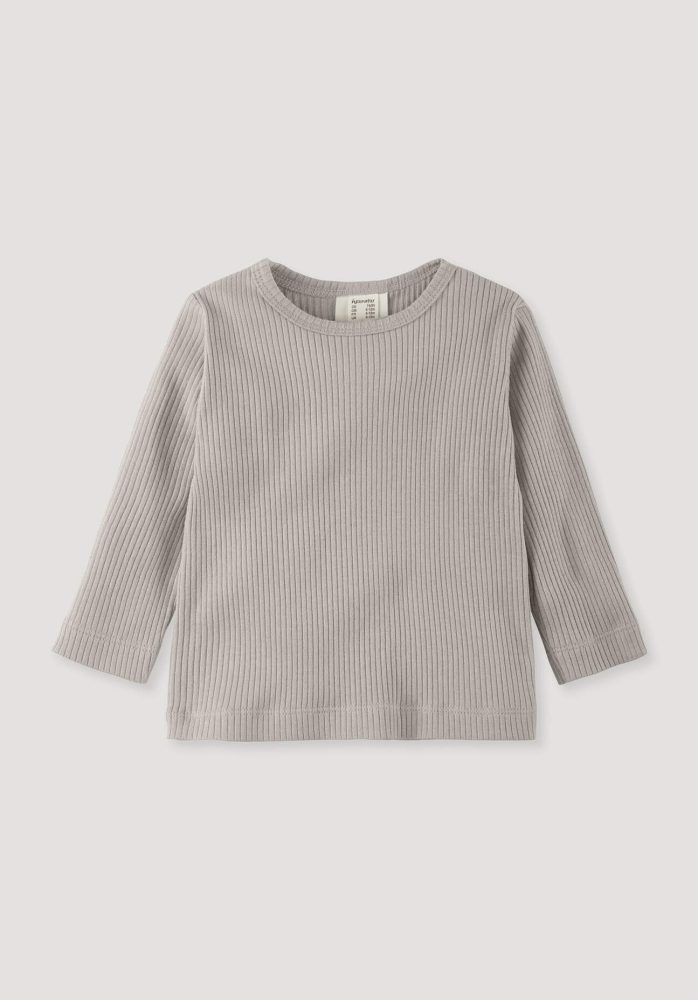 hessnatur Baby Longsleeve aus Bio-Baumwolle mit Bio-Merinowolle - beige Grösse74/80