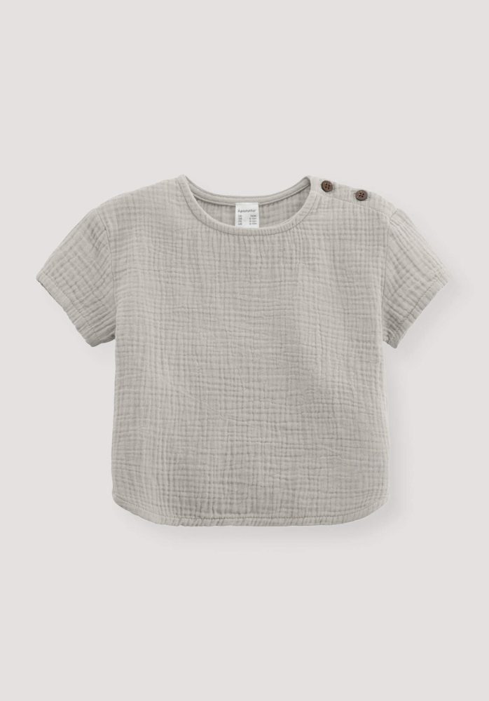 hessnatur Baby Musselin Shirt aus Bio-Baumwolle - beige Grösse62/68