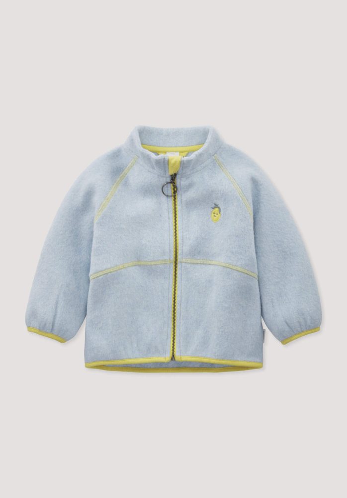 hessnatur Baby Softfleece Jacke aus Bio-Baumwolle - blau Grösse50/56
