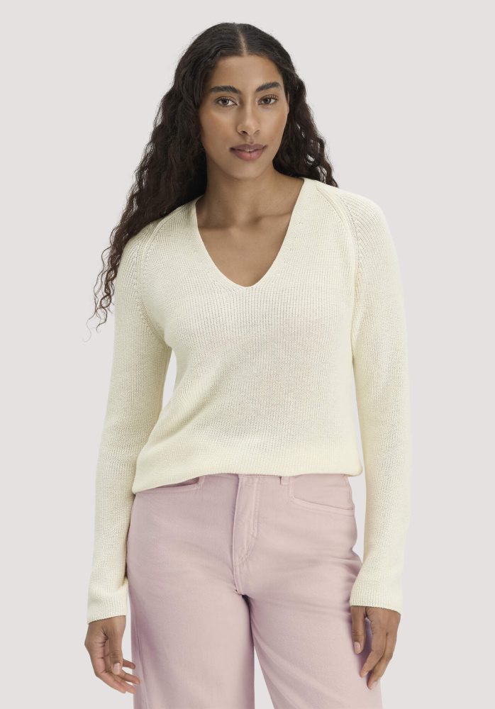 hessnatur Damen Strick Pullover Regular aus Bio-Baumwolle - beige GrösseM