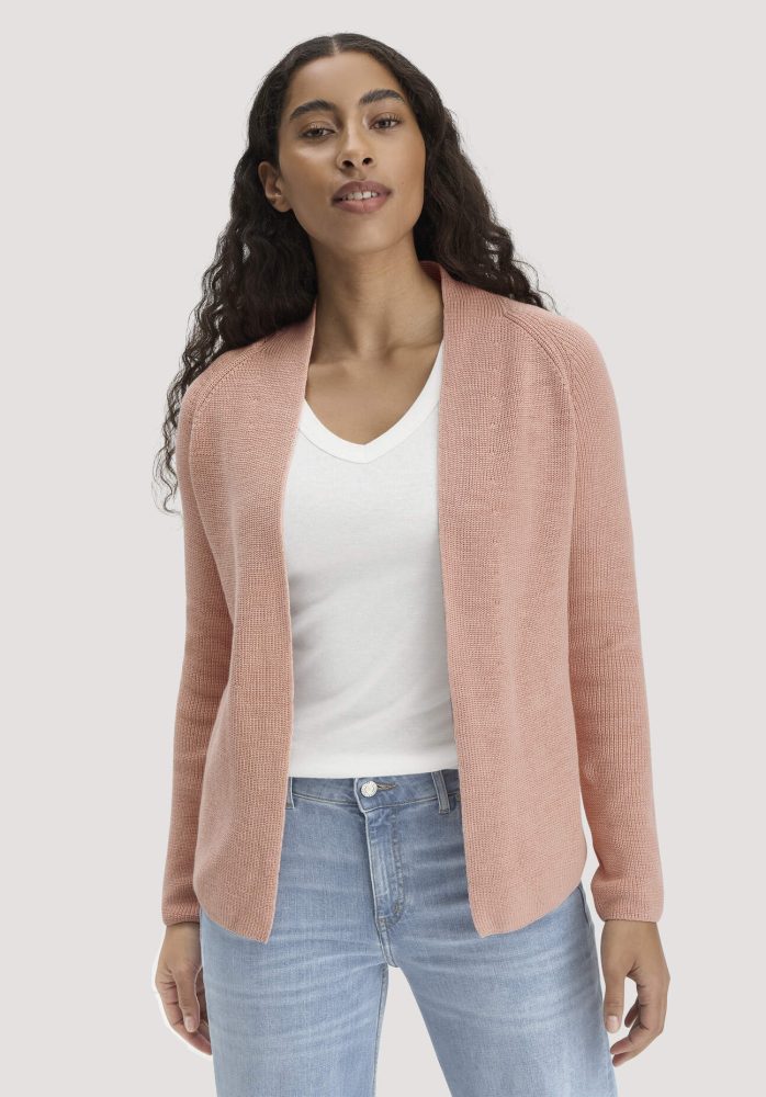 hessnatur Damen Strick Jacke Regular aus Bio-Baumwolle - rosa GrösseXS